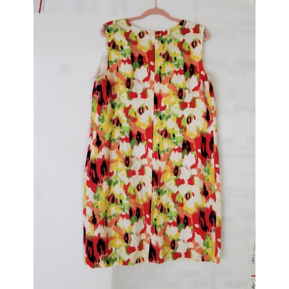 Kim Rogers Woman Multicolored sleeveless Linen Lined  floral dress size 18 - Picture 4 of 9